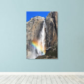 Yosemite-Herfsten met regenboog Canvas Afdruk (Insitu (Houten vloer))