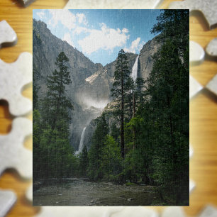 Yosemite Herfsten Mountain Waterfall Landscape Fot Legpuzzel