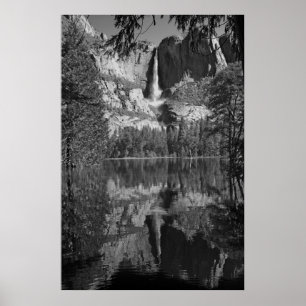 Yosemite Herfsten Reflectie zwart-wit Poster
