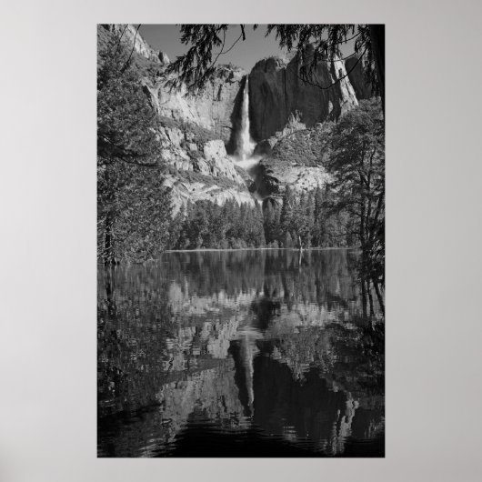Yosemite Herfsten Reflectie zwart-wit Poster (Voorkant)