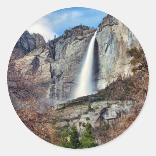Yosemite Herfsten Ronde Sticker (Voorkant)