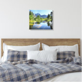 Yosemite-Herfsten uit de Merced-rivier - Yosemite- Canvas Afdruk (Insitu (Slaapkamer))