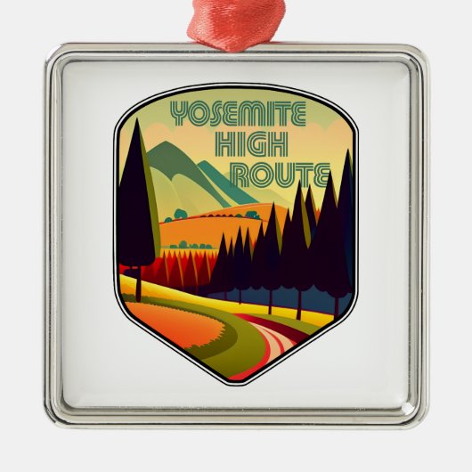 Yosemite High Route Kleuren Metalen Ornament (Voorkant)