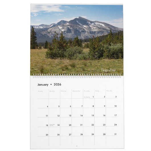Yosemite Kalender (Jan 2026)