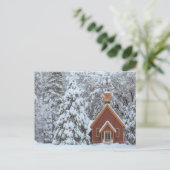 Yosemite kapel in het Snowy Forest Briefkaart (Staand voorkant)
