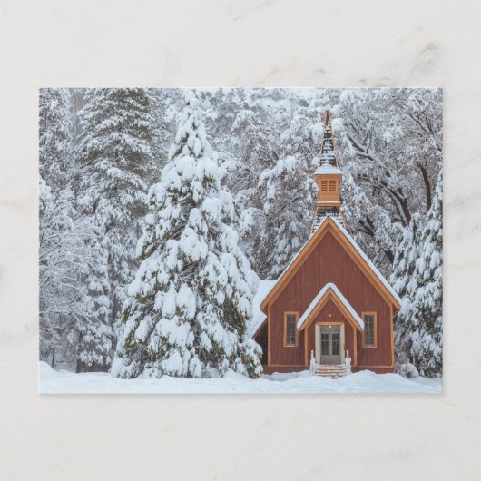 Yosemite kapel in het Snowy Forest Briefkaart (Voorkant)