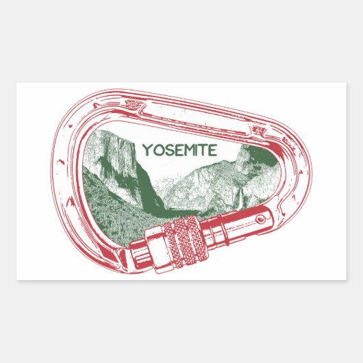 Yosemite-klimmer Carabiner Rechthoekige Sticker (Voorkant)