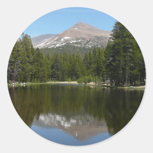 Yosemite Lake Reflection Ronde Sticker (Voorkant)