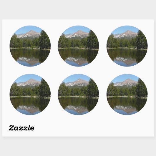 Yosemite Lake Reflection Ronde Sticker (Vel)