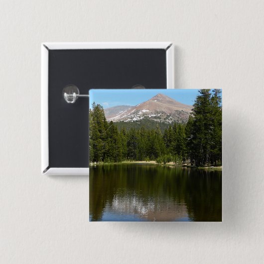 Yosemite Lake Reflection Vierkante Button 5,1 Cm (Voorkant /achterkant)