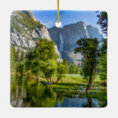 Yosemite Landschap Kerstmis Keramisch Ornament (Achterkant)