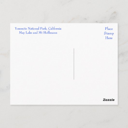Yosemite, May Lake Mt Hoffmann California Briefkaa Briefkaart (Achterkant)