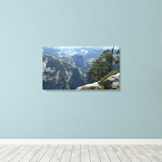 Yosemite Mountain-Uitzicht in het Nationaal Park Y Canvas Afdruk (Insitu (Houten vloer))