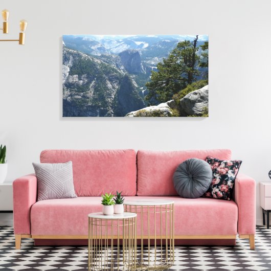 Yosemite Mountain-Uitzicht in het Nationaal Park Y Canvas Afdruk (Insitu (Woonkamer))