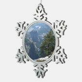 Yosemite Mountain-Uitzicht in het Nationaal Park Y Tin Sneeuwvlok Ornament (Rechts)