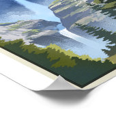 Yosemite Nationaal Park Litho Kunstwerk Poster (Hoek)