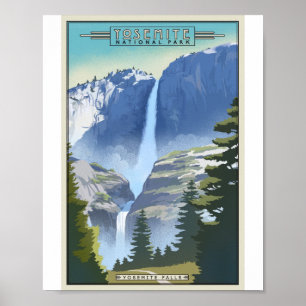 Yosemite Nationaal Park Litho Kunstwerk Poster