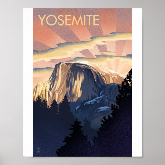 Yosemite Nationaal Park Litho Kunstwerk Poster (Voorkant)