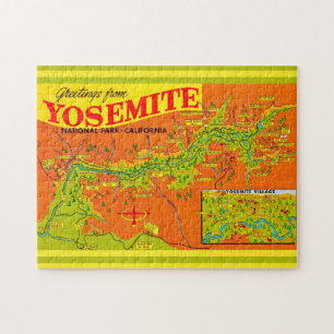 Yosemite National Park 11x14 Kaart Legpuzzel