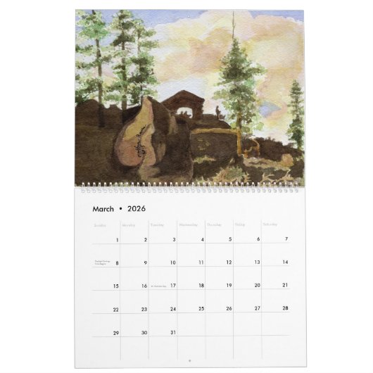 YOSEMITE NATIONAL PARK 2025 WATERVERF KALENDER (Mar 2026)