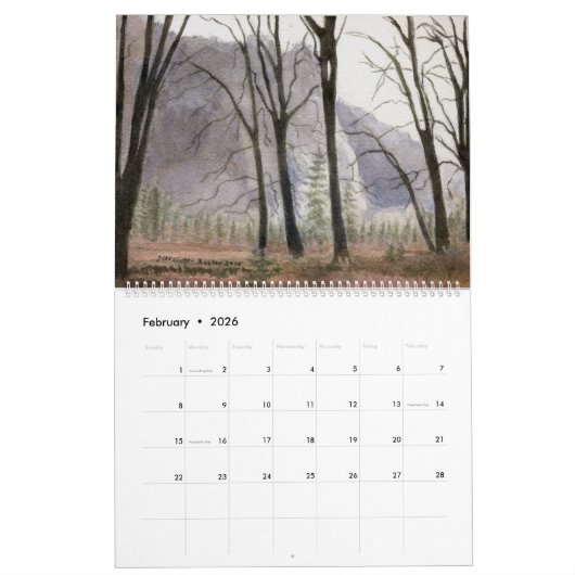 YOSEMITE NATIONAL PARK 2025 WATERVERF KALENDER (Feb 2026)
