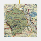 Yosemite National Park 50's Map Keramisch Ornament (Voorkant)