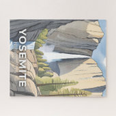 Yosemite National Park | Aquarel Reizen Legpuzzel (Horizontaal)