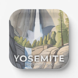 Yosemite National Park | Aquarel Reizen Papieren Bordje