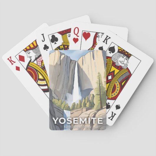 Yosemite National Park | Aquarel Reizen Pokerkaarten (Achterkant)