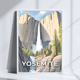 Yosemite National Park | Aquarel Reizen Poster
