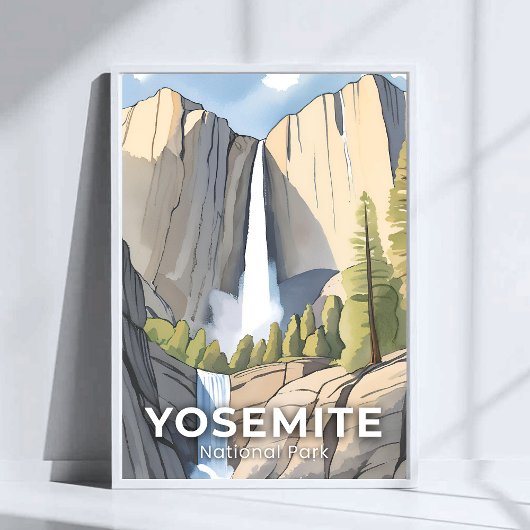 Yosemite National Park | Aquarel Reizen Poster