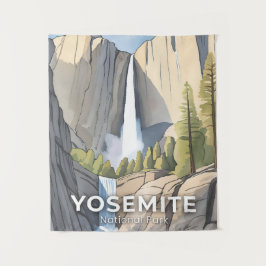 Yosemite National Park | Aquarel Reizen Wandkleed