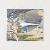 Yosemite National Park | Aquarel Reizen Wandkleed (Voorkant (horizontaal))