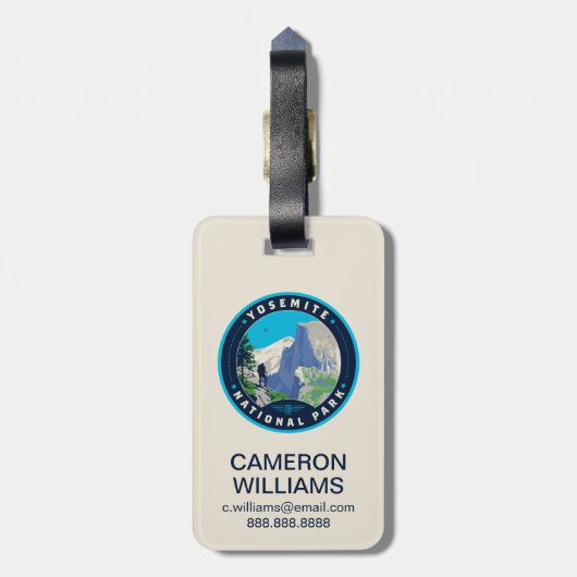 Yosemite National Park Bagagelabel (Achterkant verticaal)