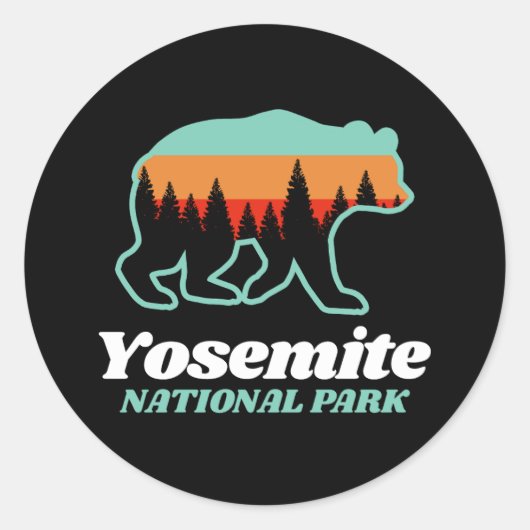 Yosemite National Park Beer Hiking Camping Gift Ronde Sticker (Voorkant)