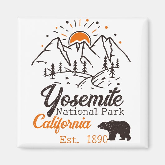 Yosemite National Park Beer Minimalistische berg Magneet (Voorkant)