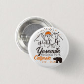 Yosemite National Park Beer Minimalistische berg Ronde Button 3,2 Cm (Voorkant /achterkant)