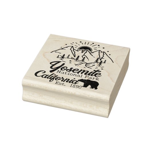 Yosemite National Park Beer Minimalistische berg Rubberstempel (Stempel)