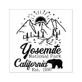Yosemite National Park Beer Minimalistische berg Rubberstempel