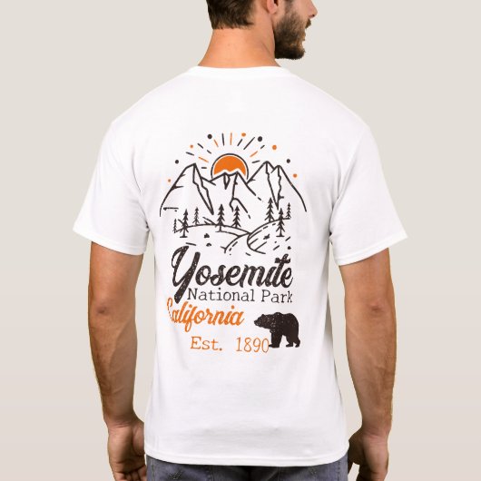 Yosemite National Park Beer Minimalistische berg T-shirt (Achterkant)