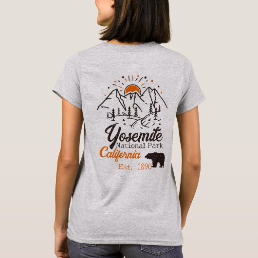 Yosemite National Park Beer Minimalistische berg T-shirt (Achterkant)