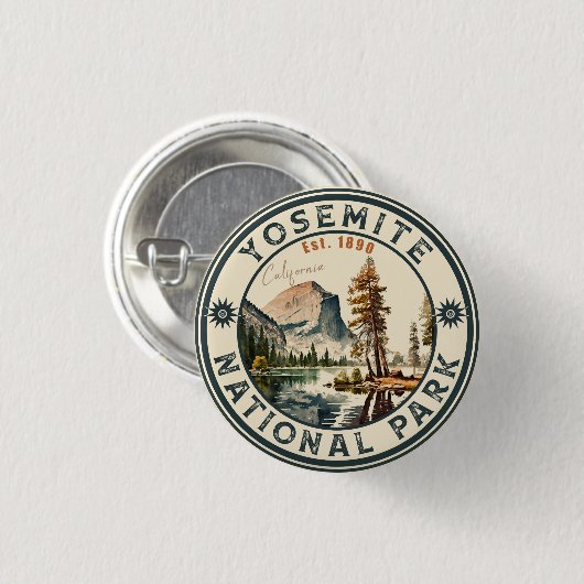 Yosemite National Park  Bergsouvenirs Ronde Button 3,2 Cm (Voorkant /achterkant)