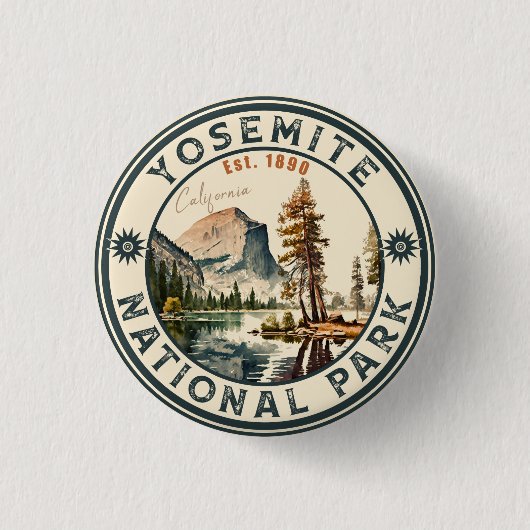 Yosemite National Park  Bergsouvenirs Ronde Button 3,2 Cm (Voorkant)