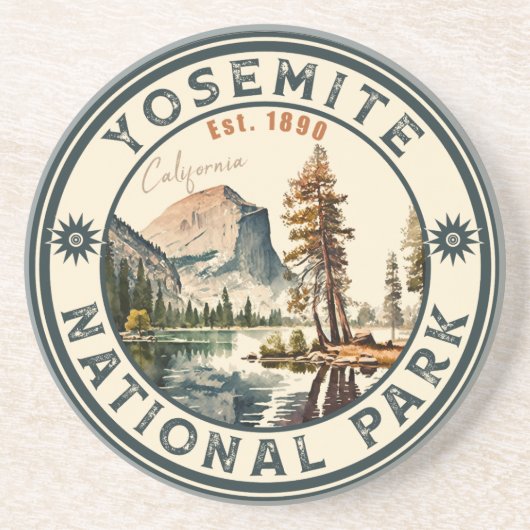 Yosemite National Park  Bergsouvenirs Zandsteen Onderzetter (Voorkant)