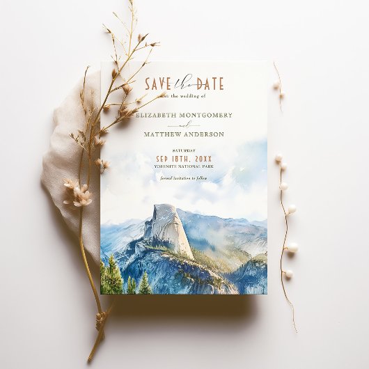 Yosemite National Park Bewaar de datum Half Dome Kaart