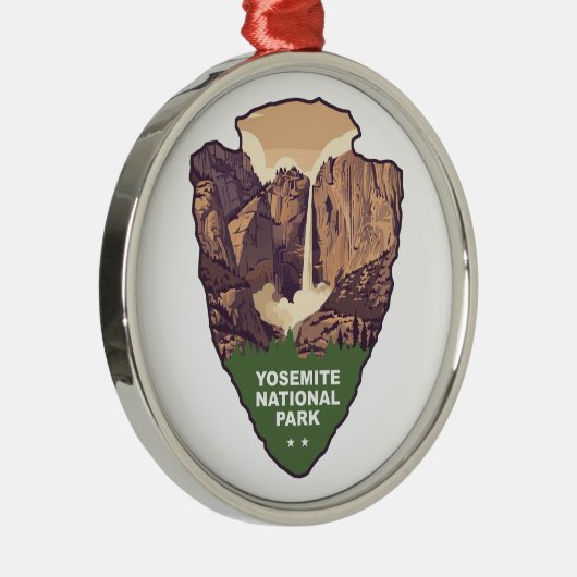 Yosemite National Park Bridalveil Fall Arrowhead Metalen Ornament (Rechts)