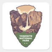 Yosemite National Park Bridalveil Fall Arrowhead Vierkante Sticker (Voorkant)