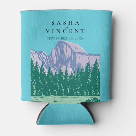 Yosemite National Park Bruiloft Retro Blikjeskoeler (Voorkant)