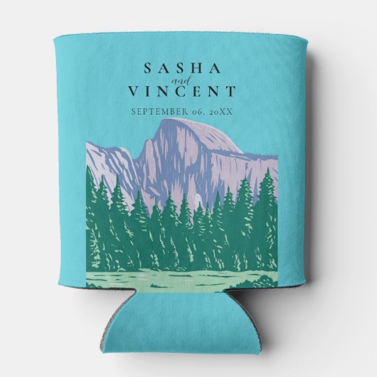 Yosemite National Park Bruiloft Retro Blikjeskoeler (Achterkant)