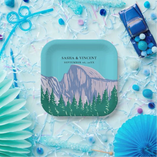 Yosemite National Park Bruiloft Retro Papieren Bordje (Feest)